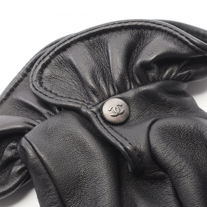Chanel Gloves CC Logo Black Lambskin — view 4