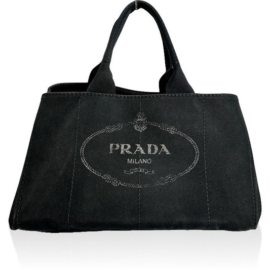 Prada Large Canapa GM Tote Bag Black