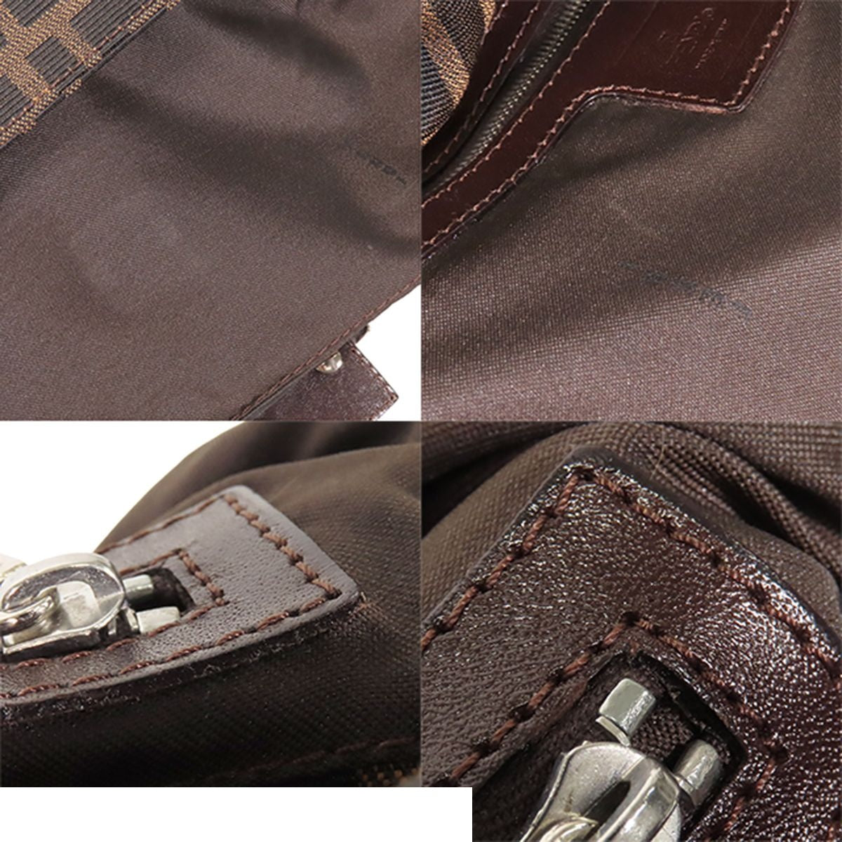 Fendi Mamma Bucket Brown Canvas Leather Zucca Pattern Shoulder Handbag — view 7