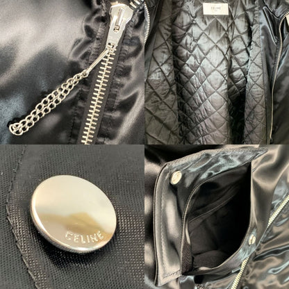 Celine Bomber Jacket Satin Nylon 048s 2w749 38no Black Men's Clothing