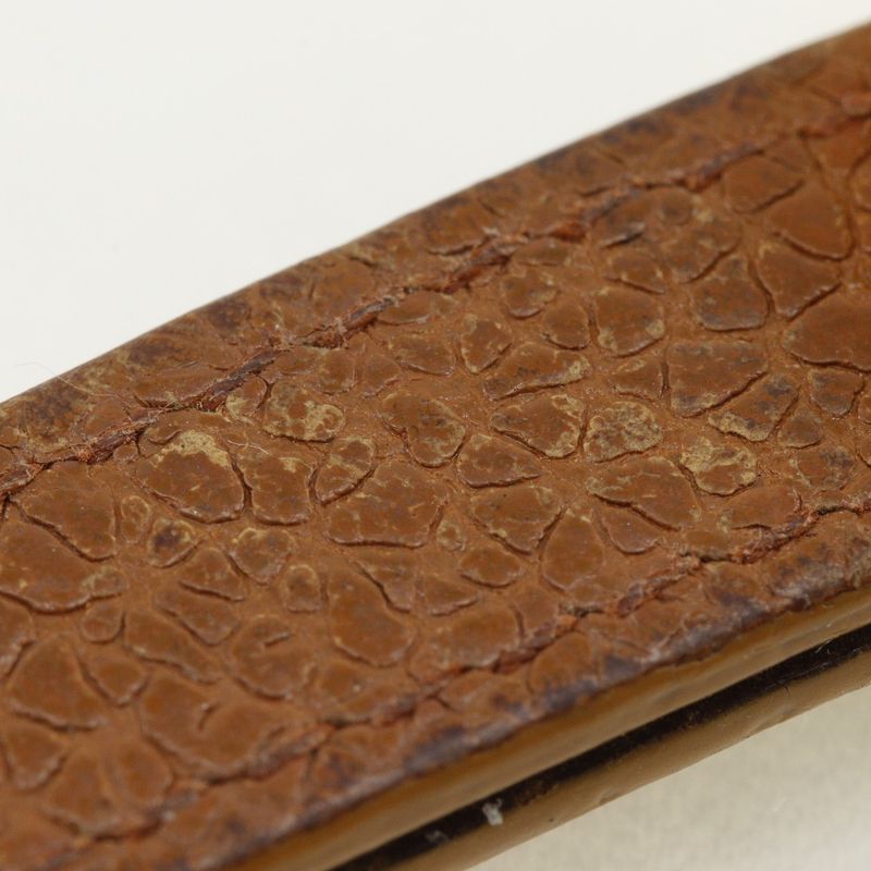 Bvlgari Gold Plated And Leather Brown Unisex Strap