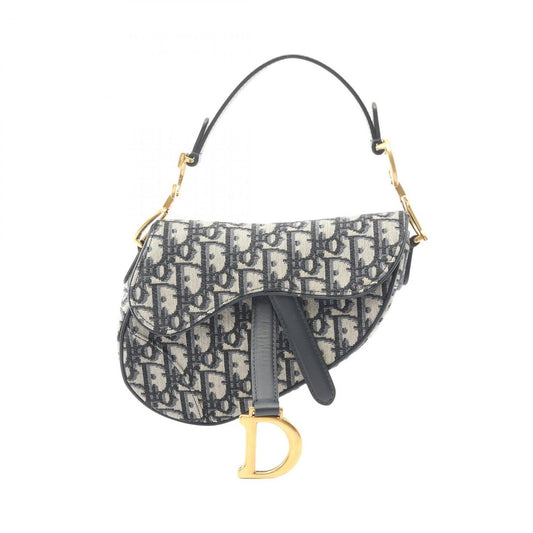 Dior Saddle Bag Mini Bree Peacock Navy Canvas Leather
