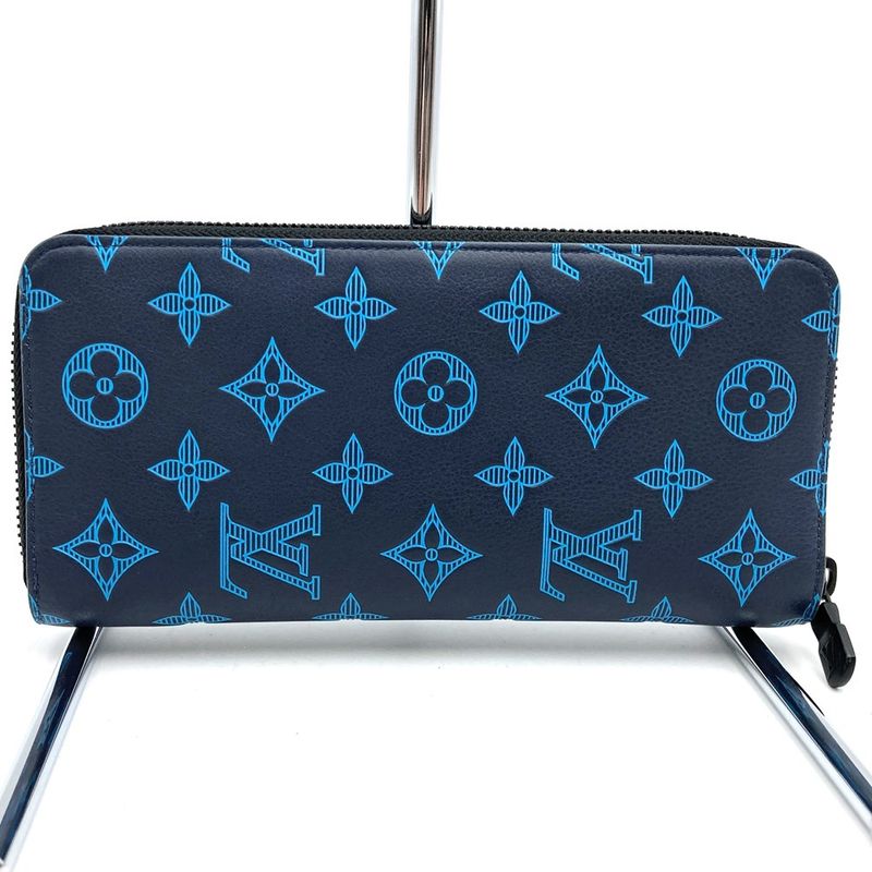 Louis Vuitton M82322 Voltikal Long Wallet Navy And Blue Monogram Shadow Zippy