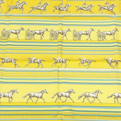 Hermes Silk Carré 90 Sequences Scarf Yellow 410946 Scarf