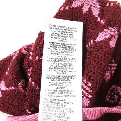 Gucci×adidas 693830 GG Trefoil Wool Jacquard Jogger Pants Bordeaux Pink S Made