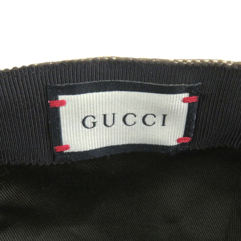 Gucci 200035 GG Canvas Webline Baseball Cap Hat Beige Xs/56cm (22.05in) Made In