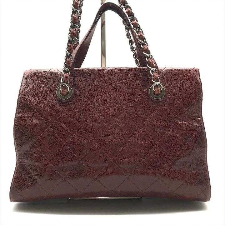 Chanel CC Logo Caviar Leather Vintage 2-Way Bag Gold Bag