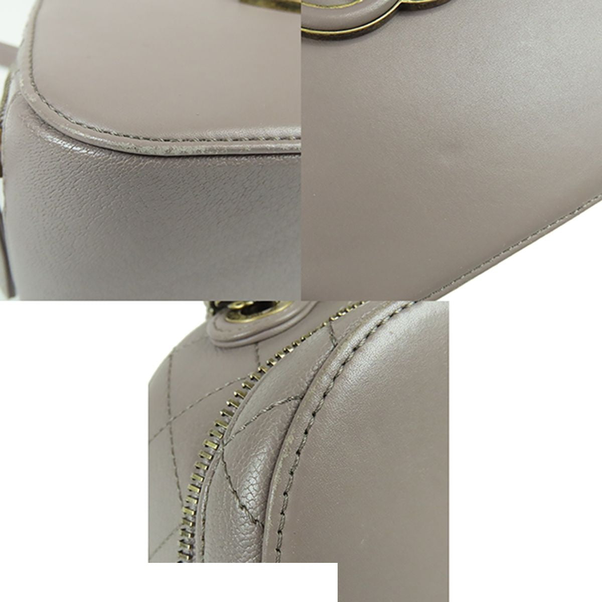 Chanel CC Logo Vanity Taupe Gold Leather 2-Way Shoulder Bag — view 6