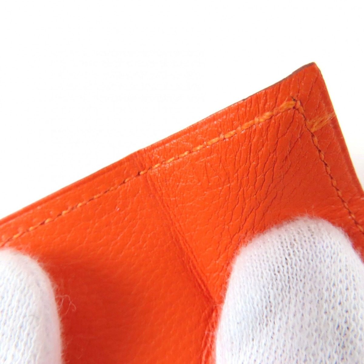Hermes Levain Quatre Vau Galiva Gold Series Coin Case Orange — view 9