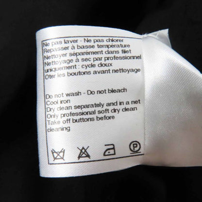 CHANEL 12A P43994 Silk Gripore Button Shawl Collar Single Color Tweed Jacket