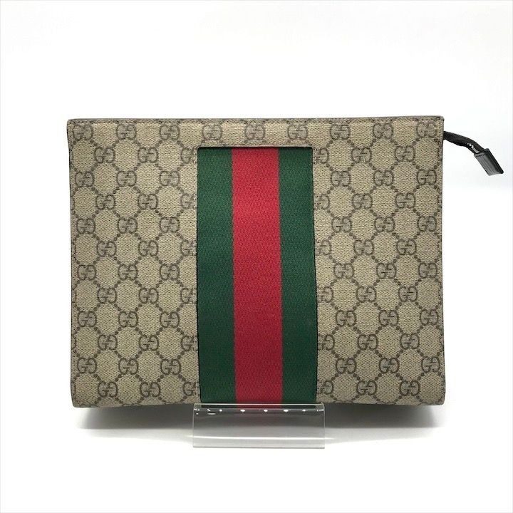 Gucci Sherry Line GG Supreme Canvas Clutch Second Beige