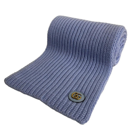 Gucci Scarf Light Blue Double Wool Cashmere