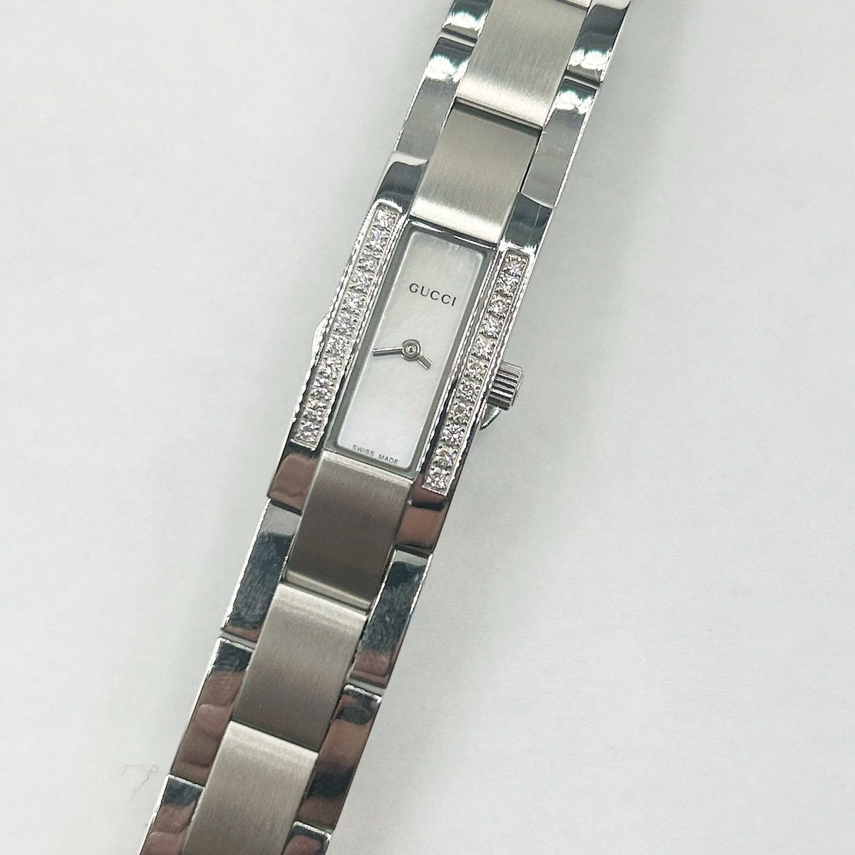 Gucci Watch Quartz Stainless Steel Diamond Shell SS Silver Polished — view 2