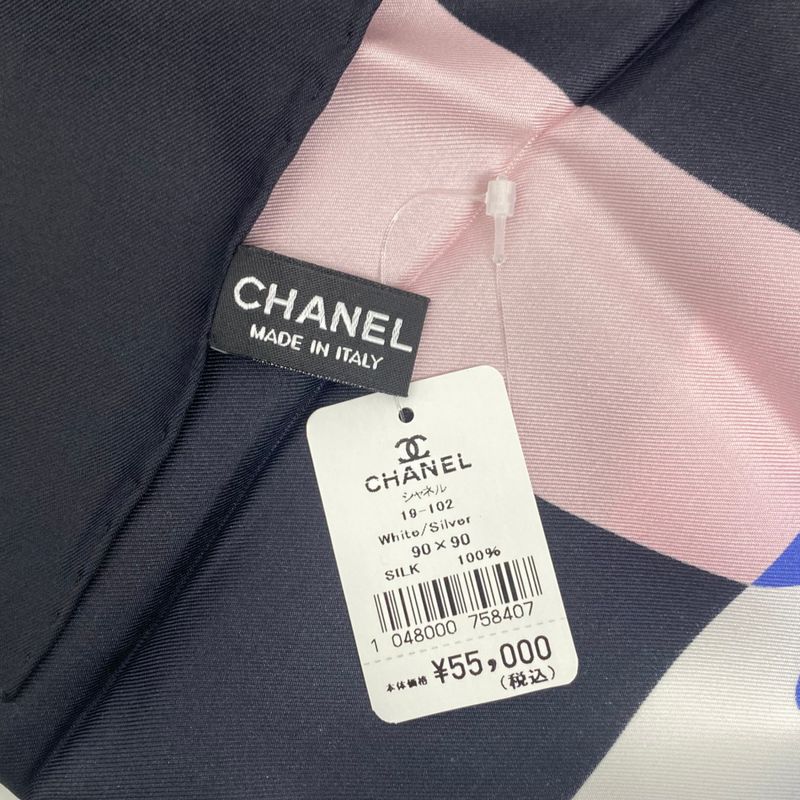 Chanel Scarf Silk Large Size Coco Mark Logo Multicolor 85x85cm (33.46in)
