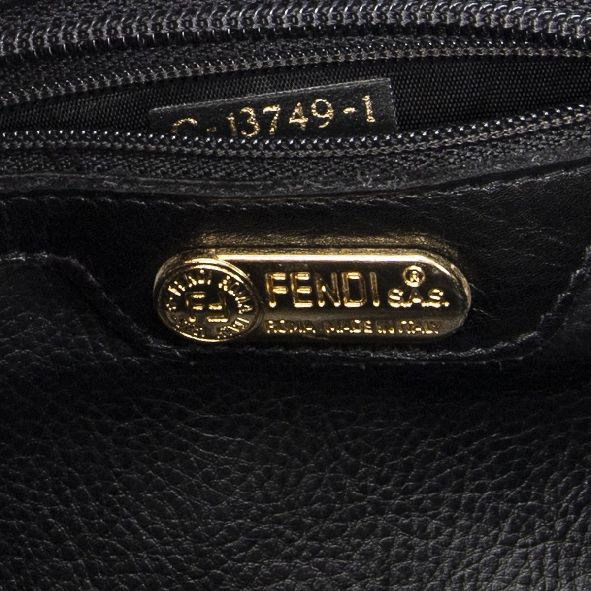 Fendi Small Braided Stitch Tote Black Matelasse Wave Leather — view 10
