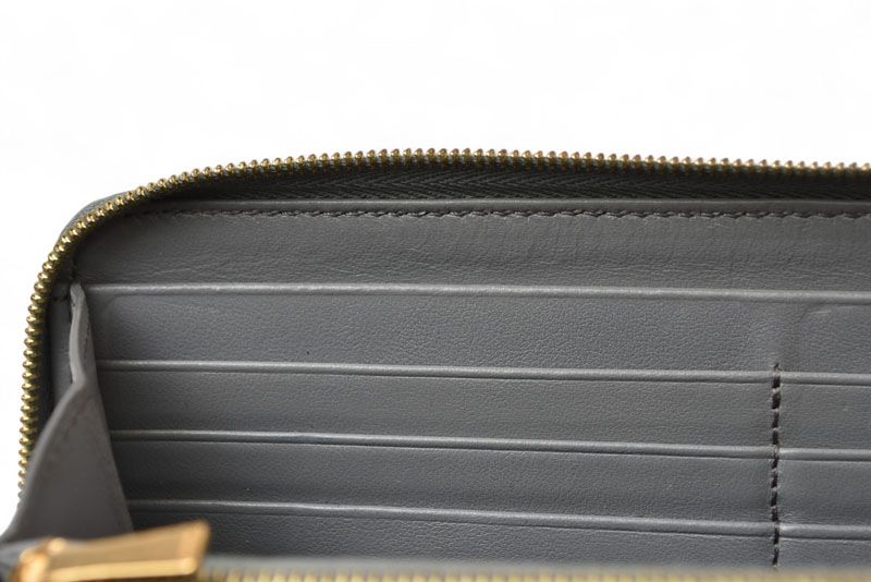 Celine Wallet Celine Long Wallet Large Zipped Calfskin Gray 10b553el.09