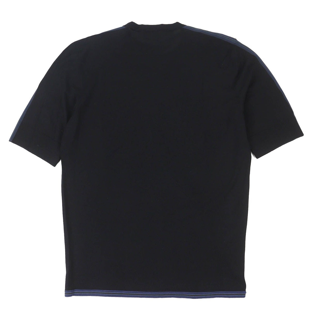 Hermes 100% Wool Crew Neck Line Design Short Sleeve Knit Black XS Made — view 2