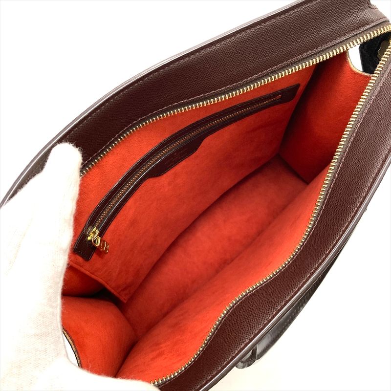 Louis Vuitton Sac Plastic Handbag Damier Ebène N51140 Brown Gold Hardware