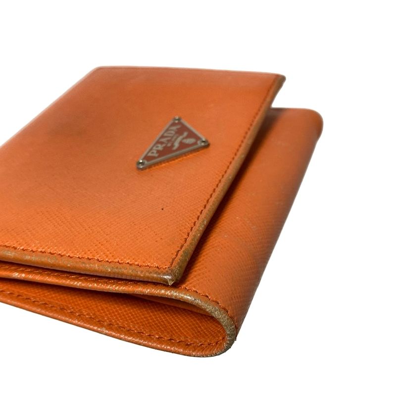Prada Trifold Wallet - M176a Orange Leather