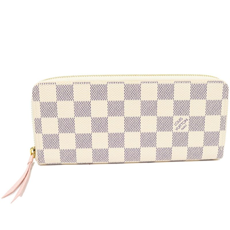 Louis Vuitton Round Zipper Long Wallet With Change Pocket Damier Azure Portefeui