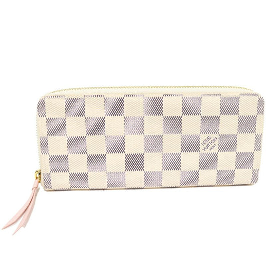 Louis Vuitton Round Zipper Long Wallet With Change Pocket Damier Azure Portefeui
