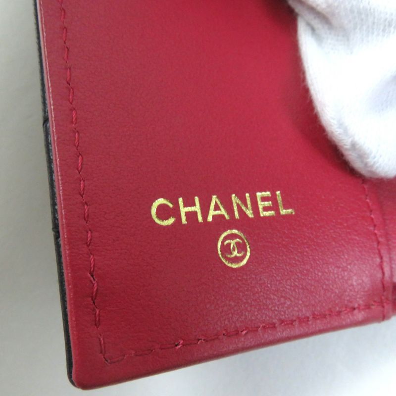 CHANEL Ap1789 19 Small Flap Wallet Lambskin Matelasse With Coco Mark Trifold