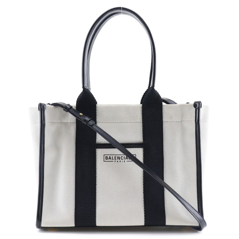 Balenciaga Hardware Small 2WAY Shoulder 671402 Canvas Black/white Women's Tote