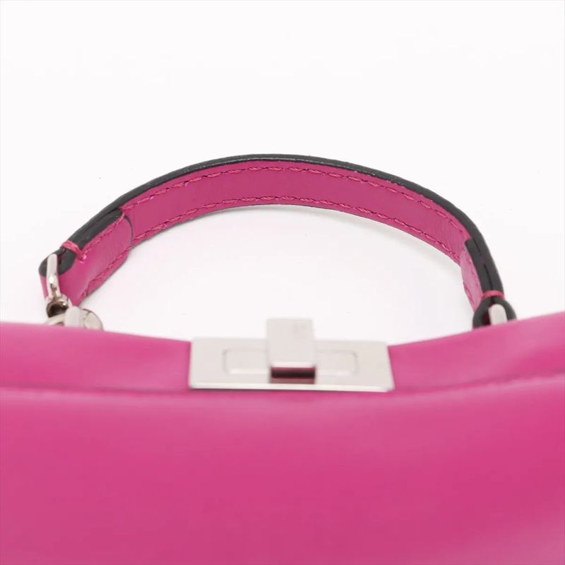 Fendi Micro Peekaboo Leather 2WAY Handbag Crossbody Shoulder Tote 8m0355 Women