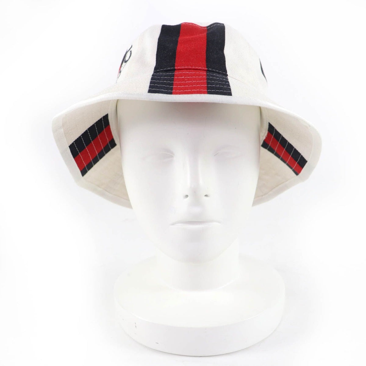 Gucci Cotton Webline Logo Bucket Hat White — view 3