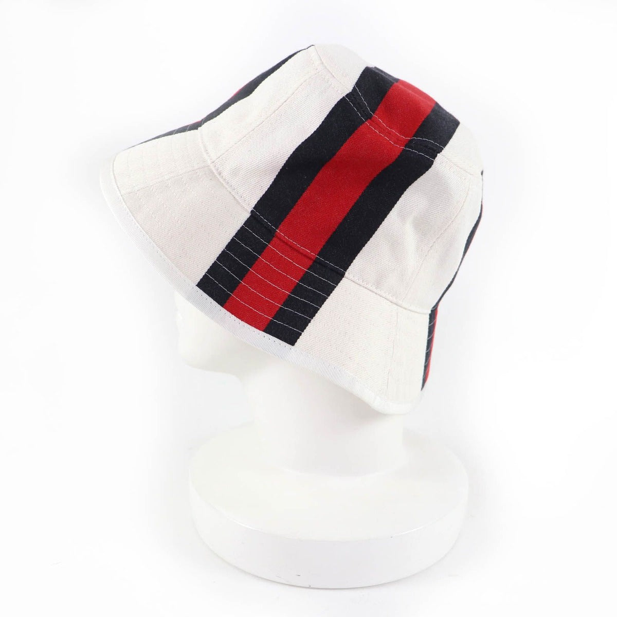Gucci Cotton Webline Logo Bucket Hat White — view 4