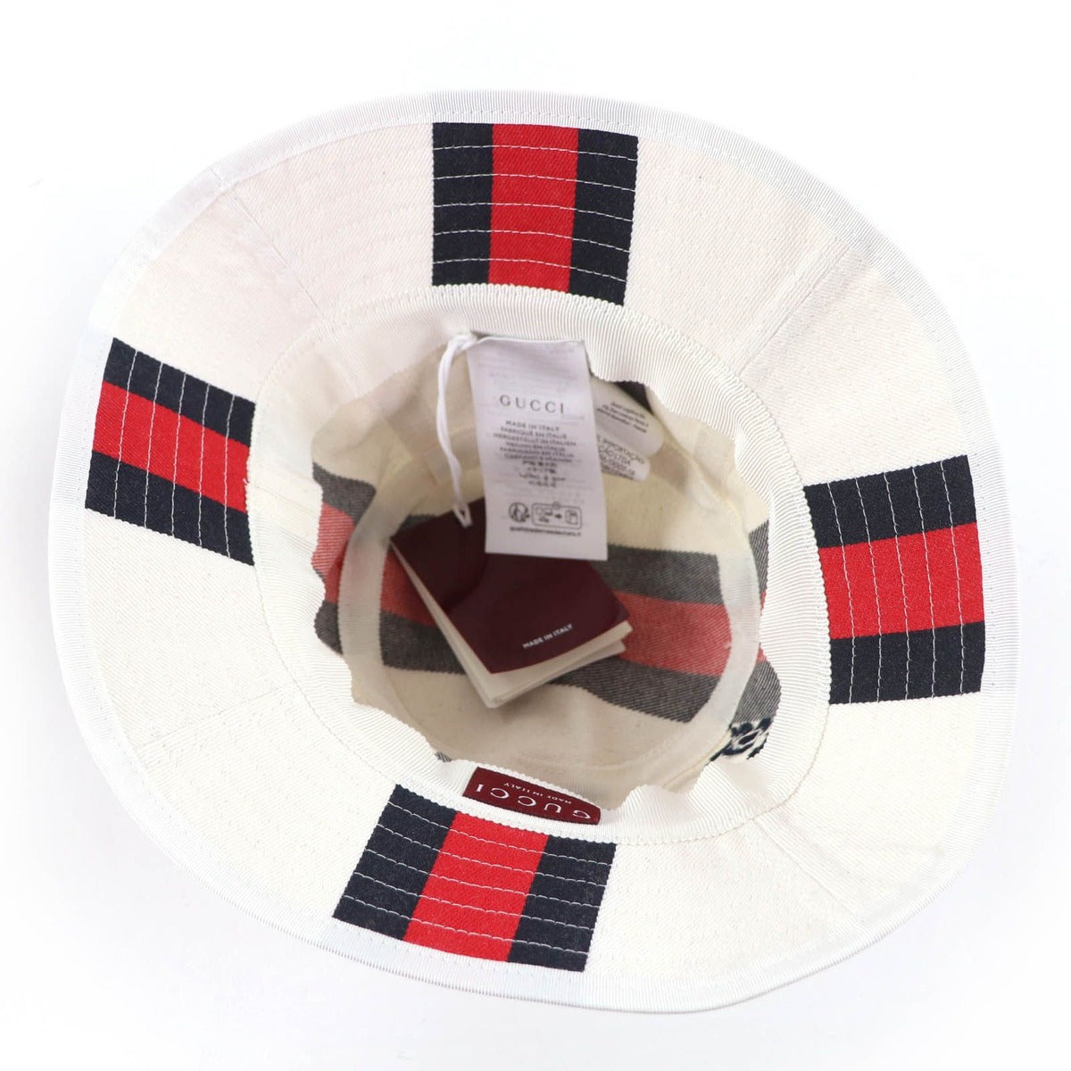 Gucci Cotton Webline Logo Bucket Hat White — view 8