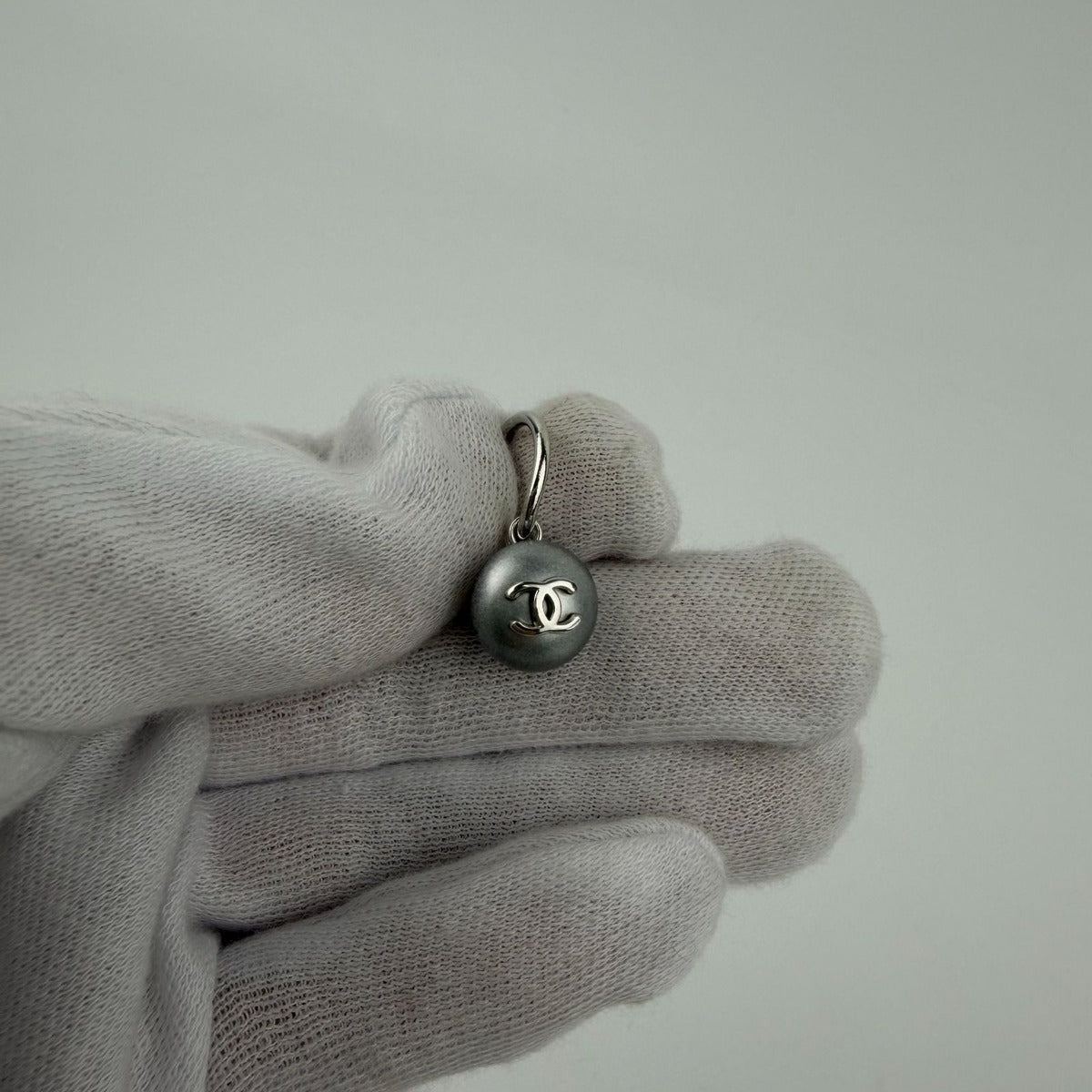 Chanel CC Logo Earrings Silver Vintage