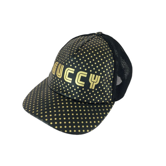 Gucci Sega Collaboration Black Gold Leather Nylon Cap