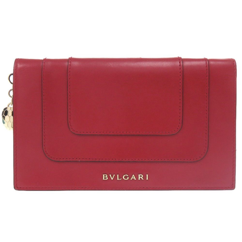 Bvlgari Serpenti Leather Red Bifold Wallet