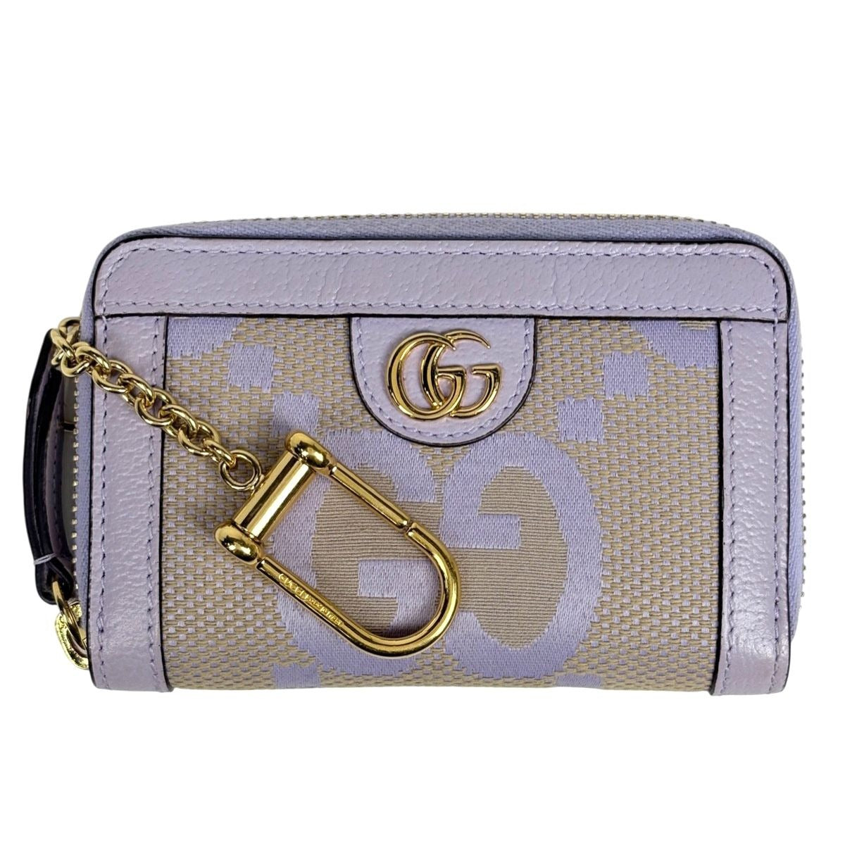 Gucci Jumbo GG Coin Case Card Canvas Leather Purple