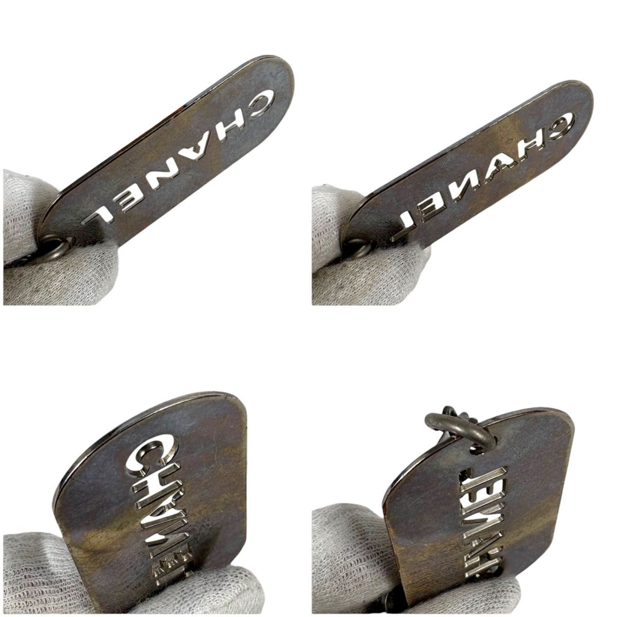Chanel Dog Tag Key Sling Bag Charm Key Holder Silver — view 5