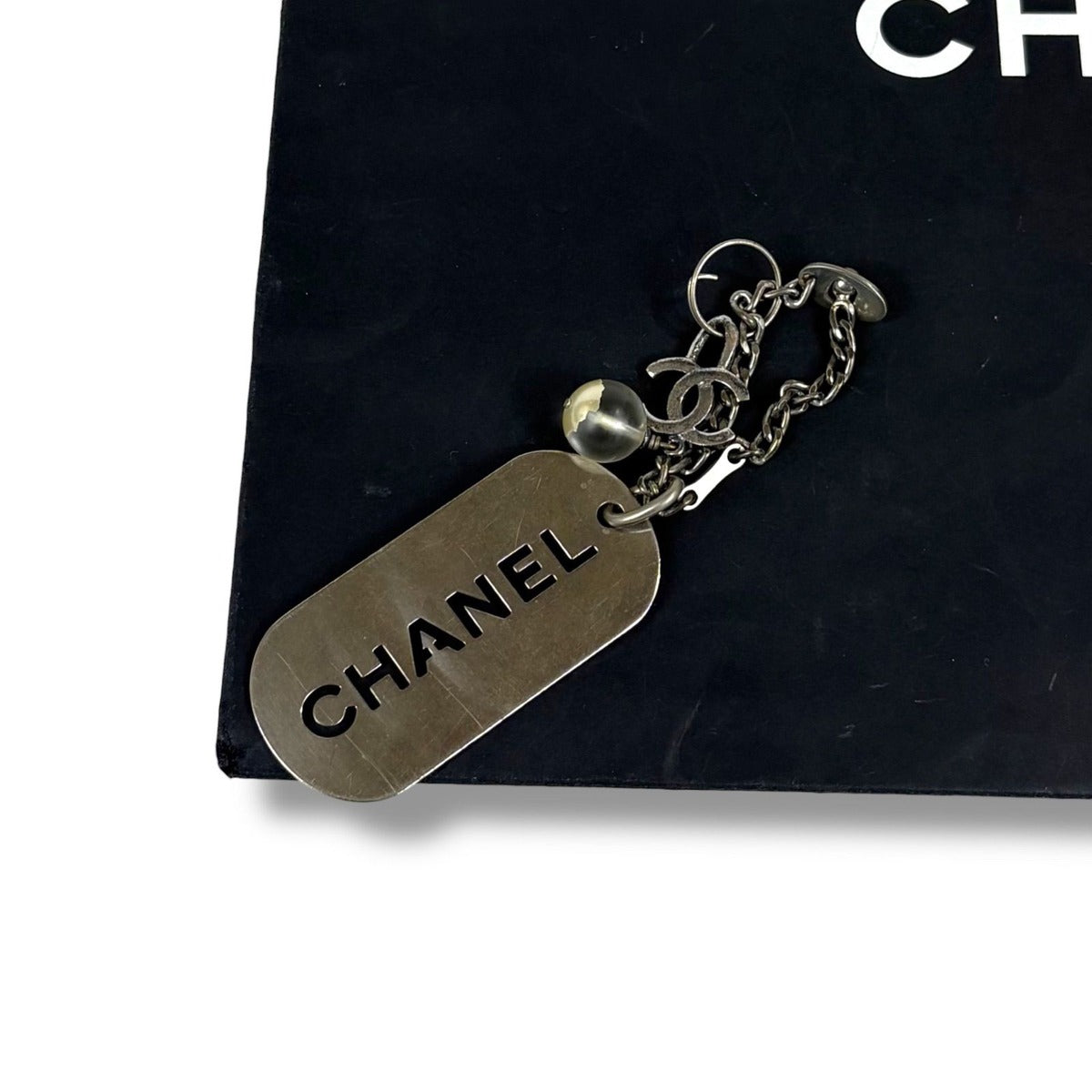 Chanel Dog Tag Key Sling Bag Charm Key Holder Silver — view 9
