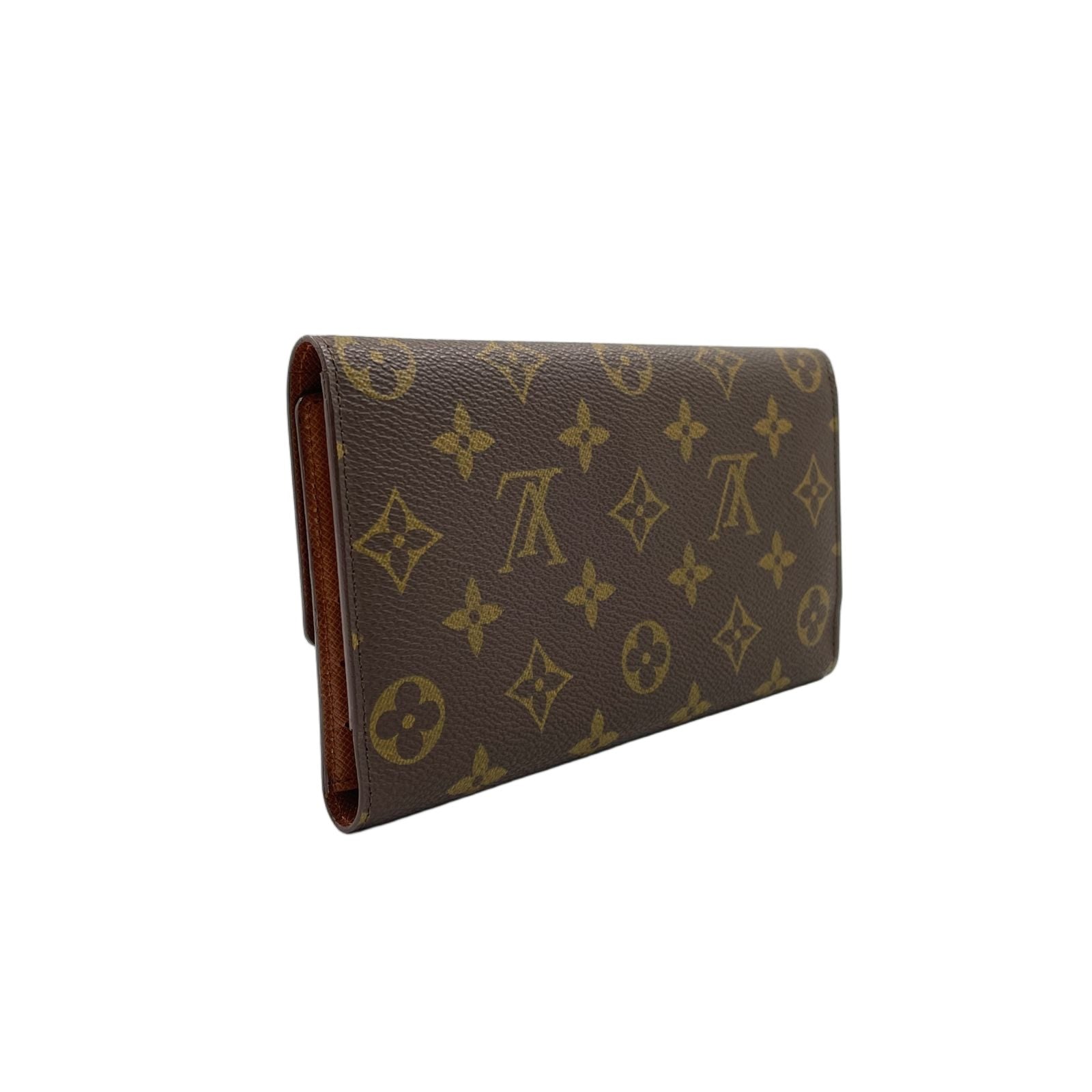 Louis Vuitton Porto Tresor International Monogram Leather Brown Trifold Wallet — view 2
