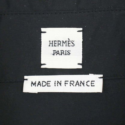 Hermes 22ss Draw String Ring Short Sleeve Over Blouse Shirt 2e0604dj Black 40