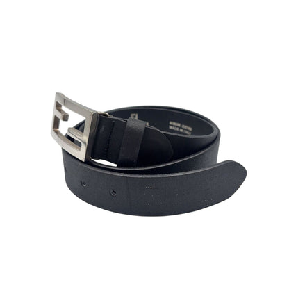 Fendi Limited Mamma Buckle Leather Black Belt Silver — view 2