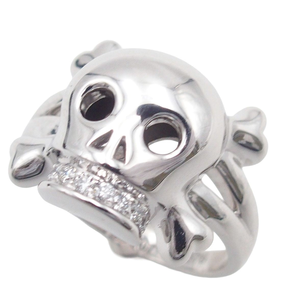 Dior Tete de Maure White Gold Diamond 18K Skull 59 Ring