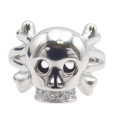 Dior Tete de Maure White Gold Diamond 18K Skull 59 Ring — view 2