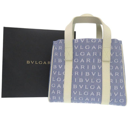 Bulgari Logomania Mini Tote Bag Canvas Blue 0007 Bvlgari