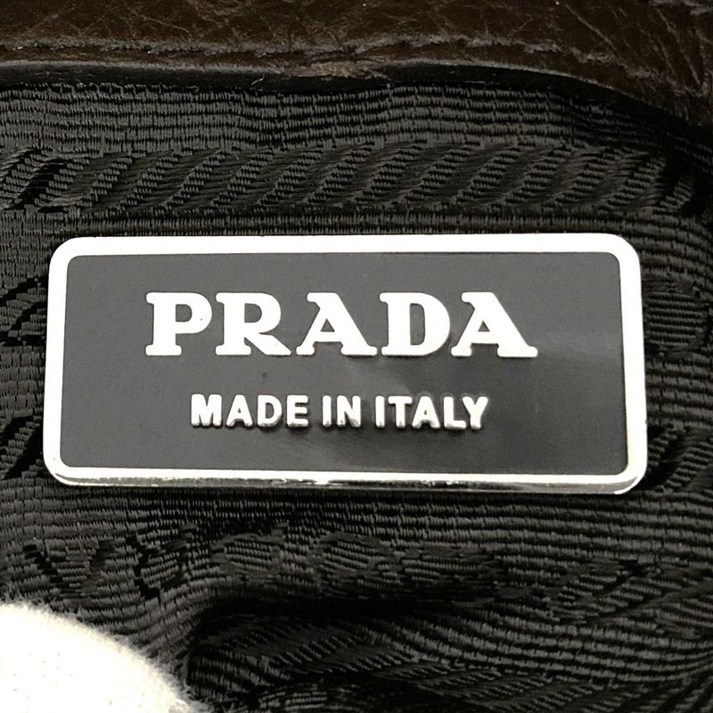 Prada Shoulder Bag Khaki Nylon/leather Triangle Logo Triangle Logo Ladies Men