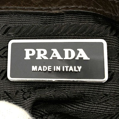 Prada Shoulder Bag Khaki Nylon/leather Triangle Logo Triangle Logo Ladies Men