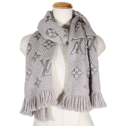 Louis Vuitton Echarpe Logomania M74742 Wool Gray Gm1128 Women's Scarf