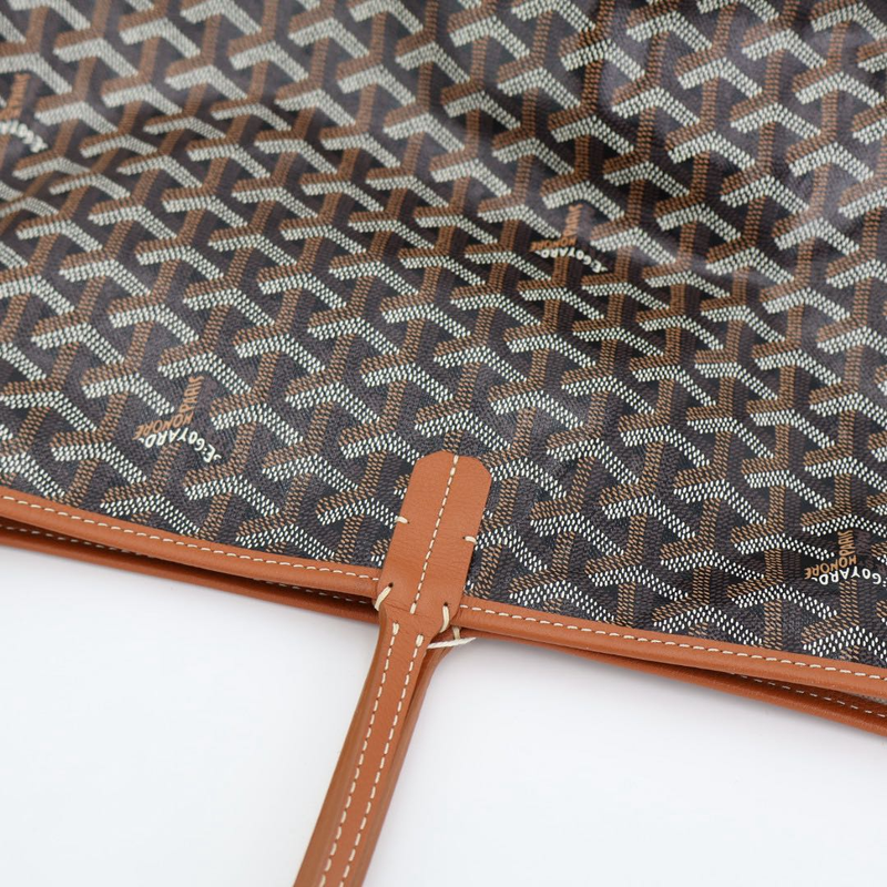 Goyard Saint Louis PM Tote Bag PVC Coated Canvas Brown Ladies