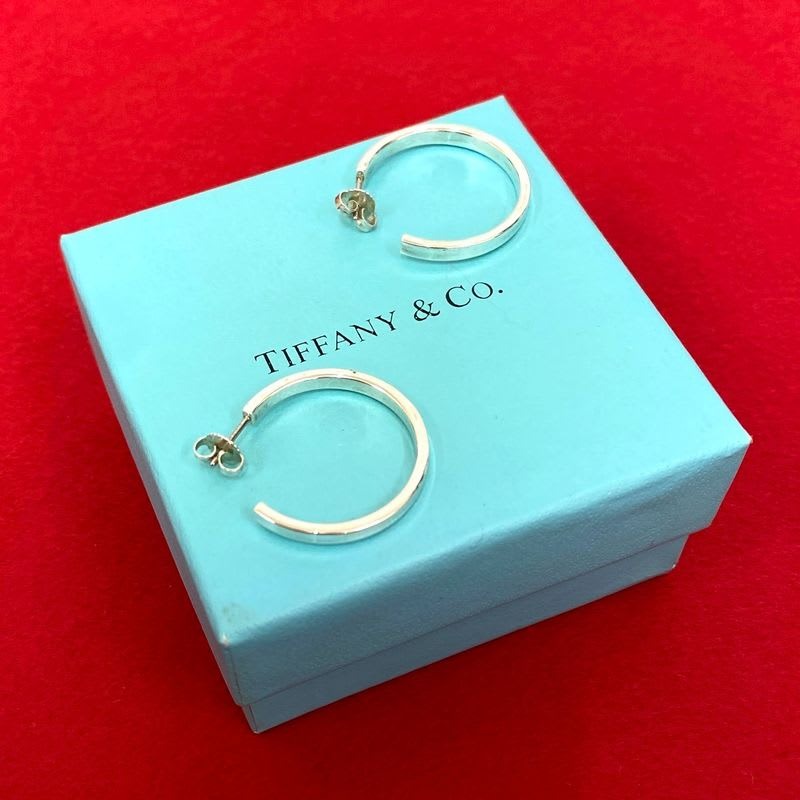 Tiffany & Co 1837 Narrow Hoop Earrings Silver 925 Accessories