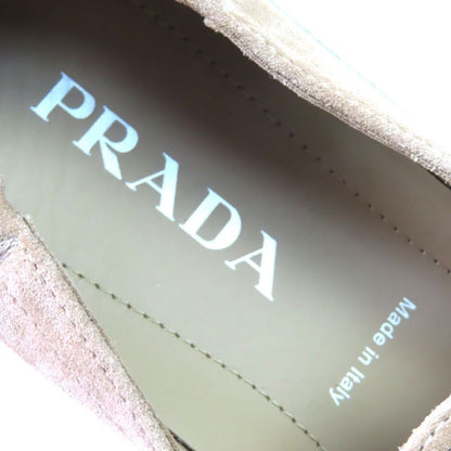 Prada 2dg126 Suede Leather Shoes Slip-on Natural 6.5 With Box And Storage Bag