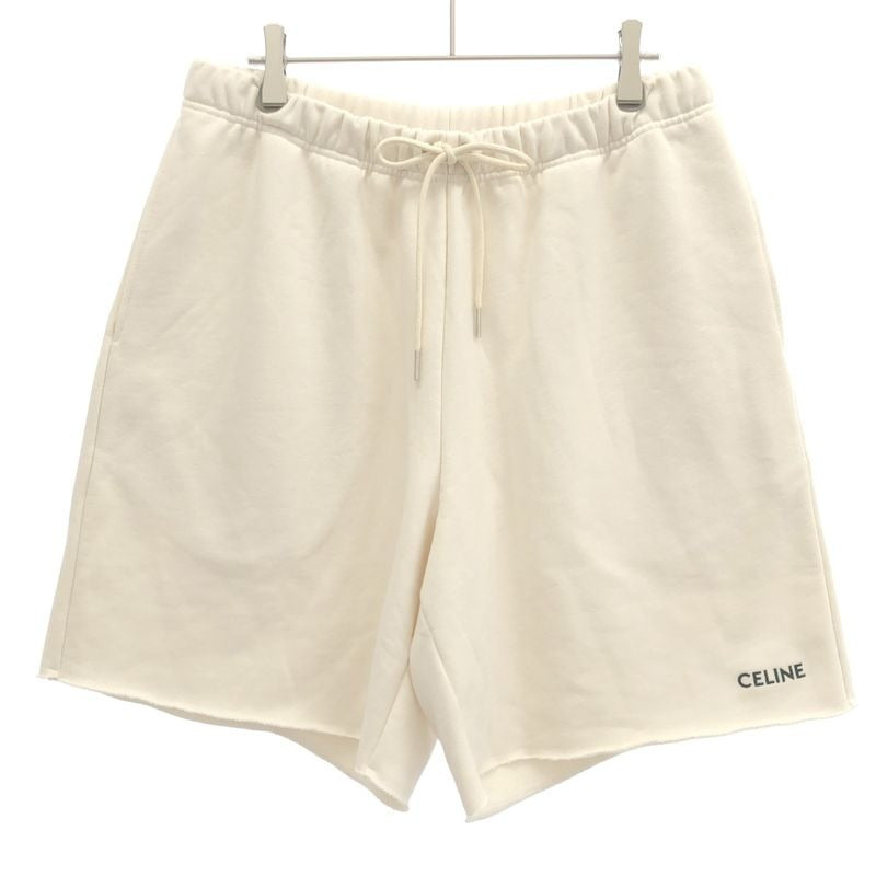 Celine Logo Embroidered Sweatshorts 2 Q.01 cb Ivory XL